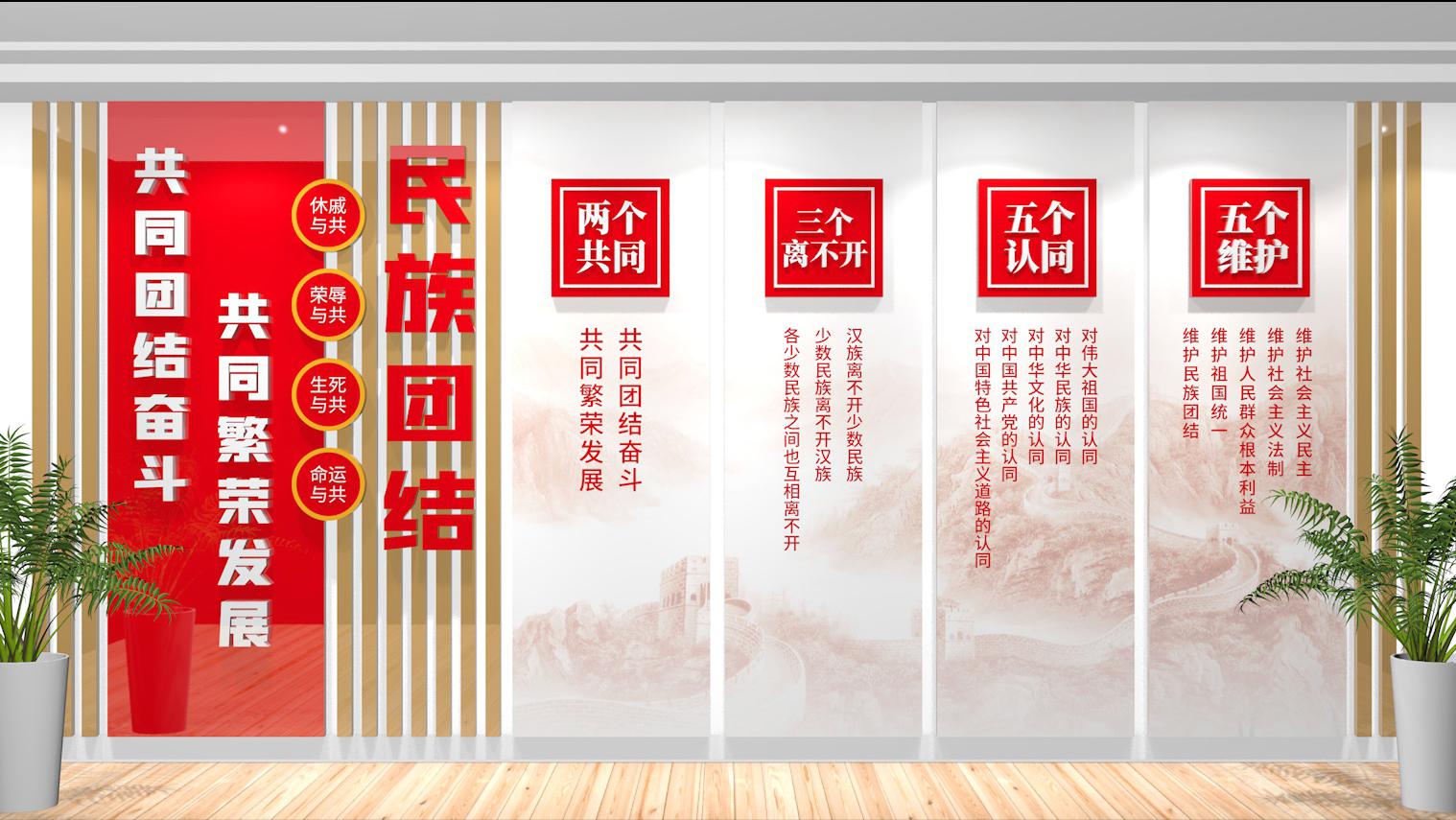 石榴籽精神民族团结文化墙_民族团结文化墙设计_民族团结一家亲-ppt免费下载