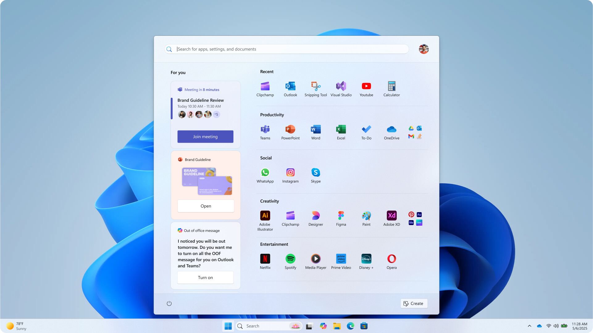Windows 11 个性化开始菜单_Windows 11 开始菜单设计_WhatsApp