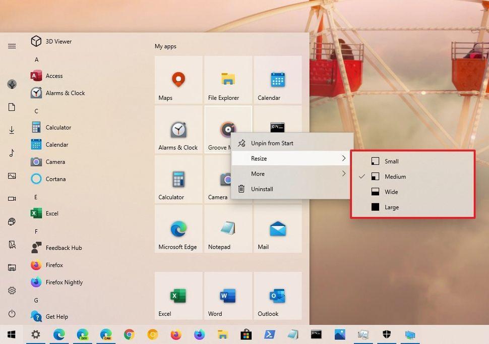 调整开始菜单布局和磁贴设置_如何自定义Windows 10开始菜单_w10系统怎么开启小箭头