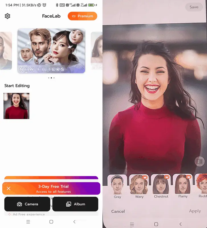 真人照片换发型软件_Face Pic换发型功能_什么软件是可以换发型