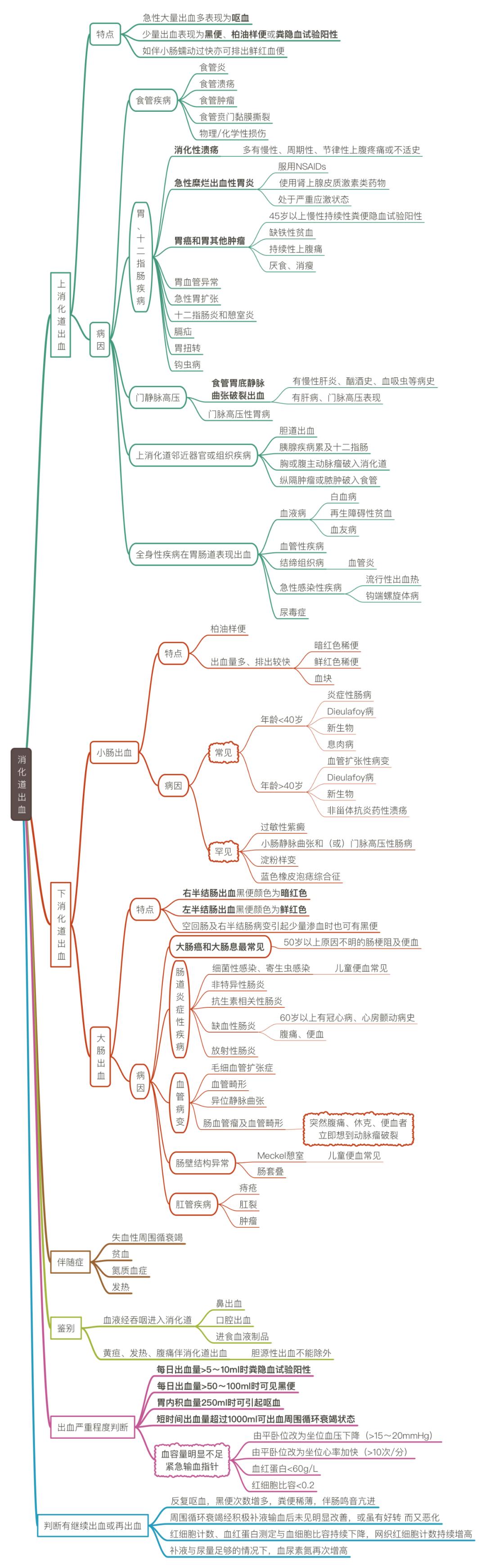 消化道出血内镜检查_消化系统思维导图简单_消化道出血病因诊断
