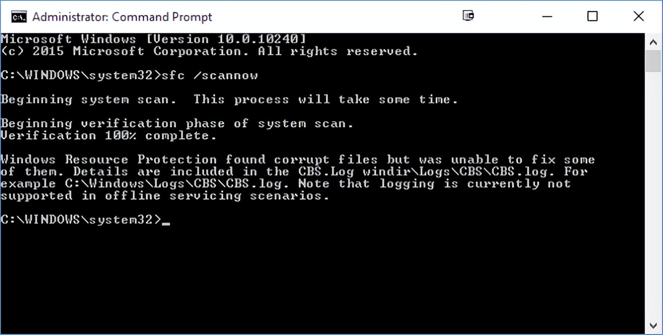 正常运行windows所需的文件已被替换_DISM命令修复Windows系统映像_使用SFC命令修复Windows系统文件损坏
