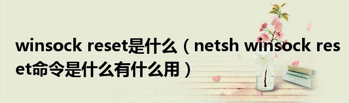 网络重置命令有什么用_电脑无法上网解决方法_netsh winsock reset 命令使用方法