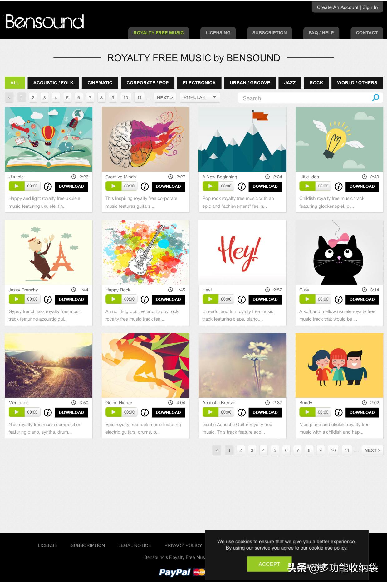音频素材网站推荐_好的音乐分享网站_淘声网耳聆网bensound