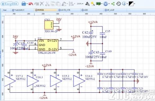 反向运算放大电路设计_EasyEDA运放电路仿真教程_ad中运算放大器怎么找