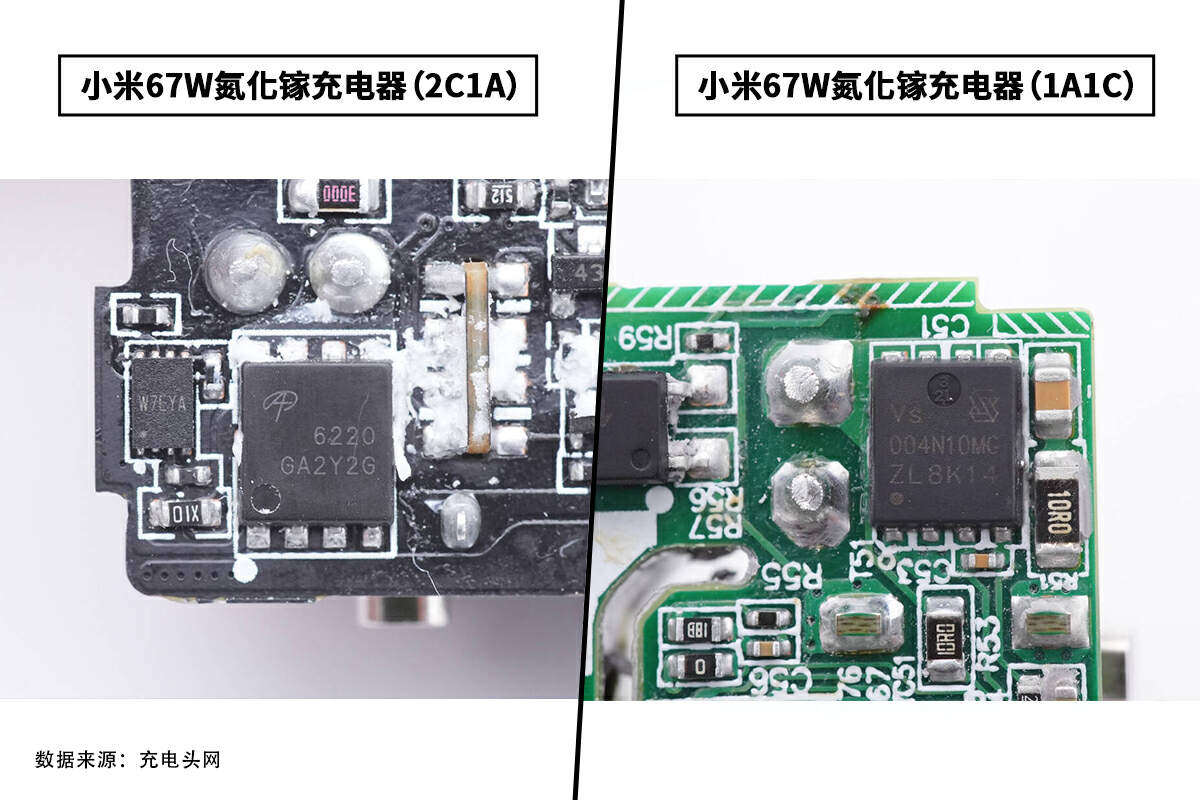 小米6数据线接口类型_小米67W氮化镓充电器拆解对比_小米67W三口氮化镓充电器评测