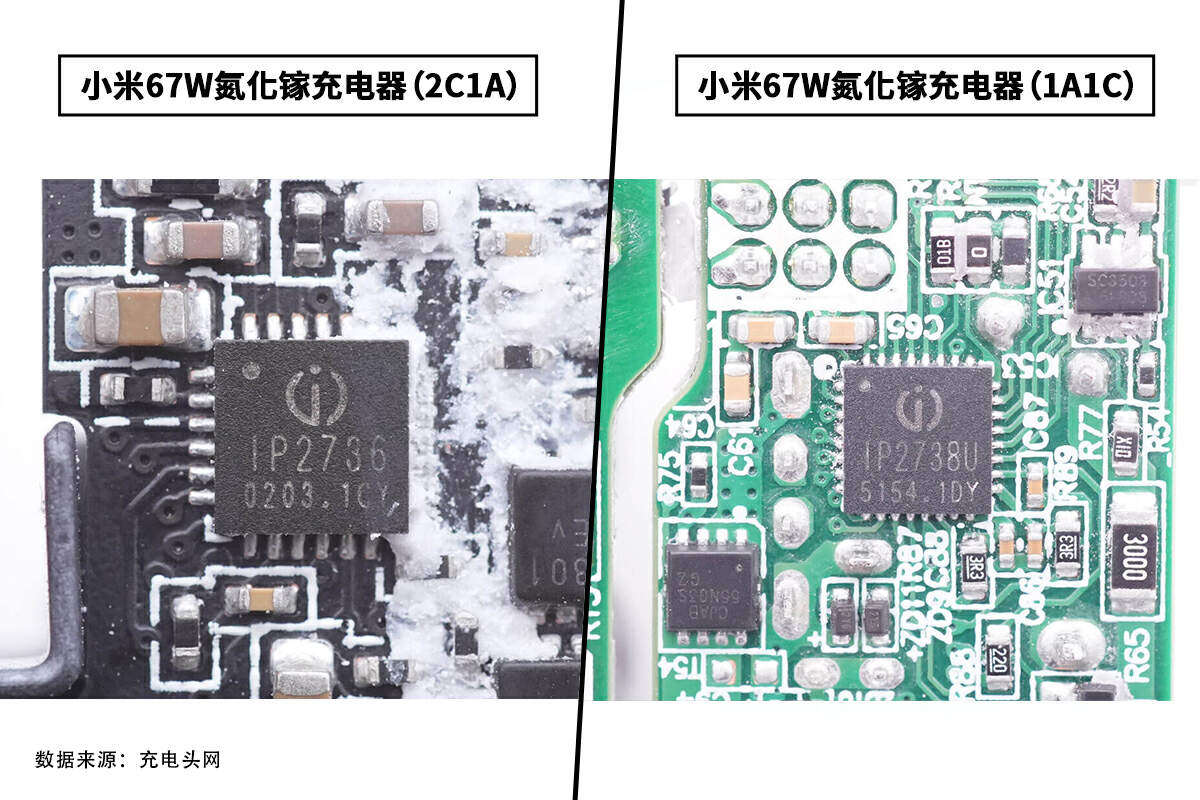 小米67W三口氮化镓充电器评测_小米6数据线接口类型_小米67W氮化镓充电器拆解对比