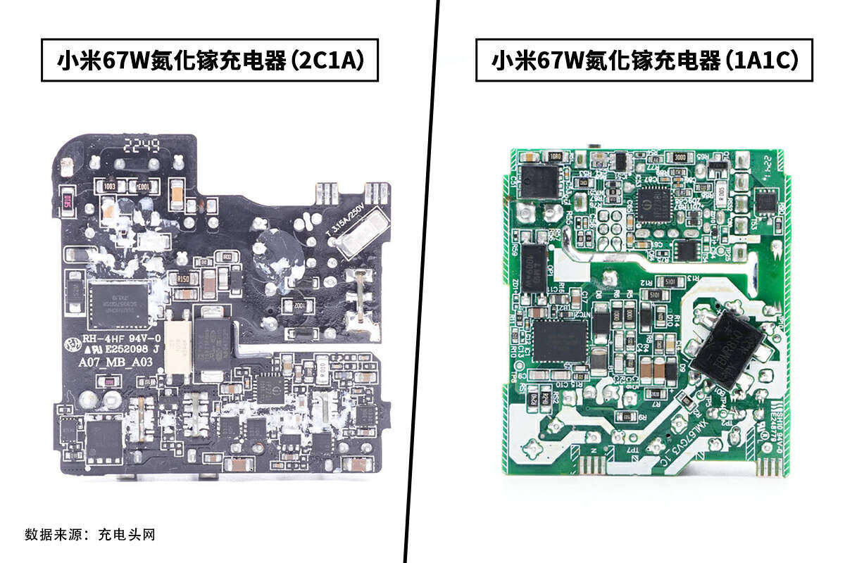 小米67W氮化镓充电器拆解对比_小米67W三口氮化镓充电器评测_小米6数据线接口类型